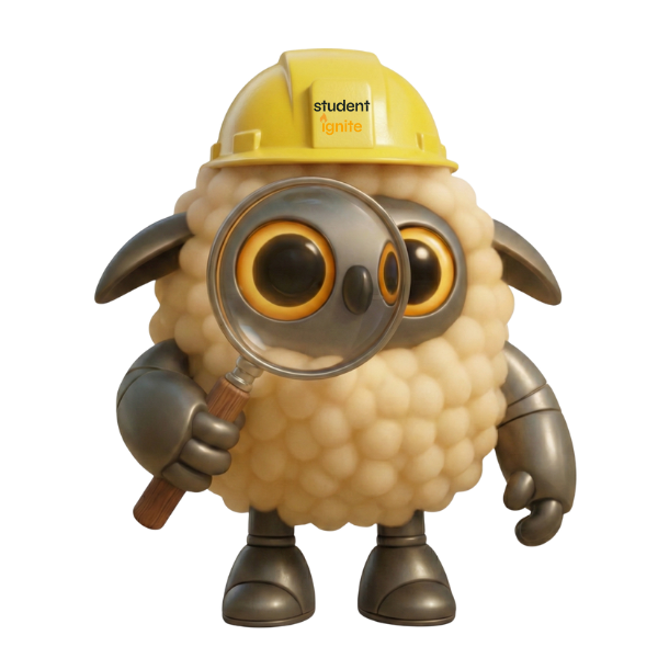 Herbot with magnifying glass