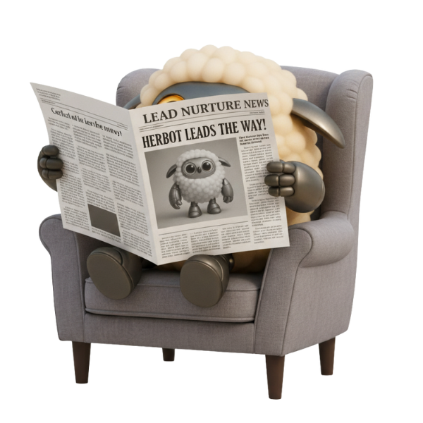 Herbot reading Lead Nurture News newspaper